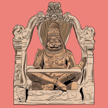 Buddha 'nın çizgi film karakterinin vektör çizimi