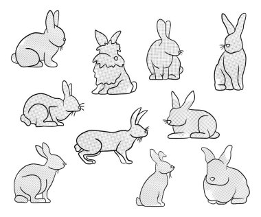 şirin tavşanların vektör kümesi