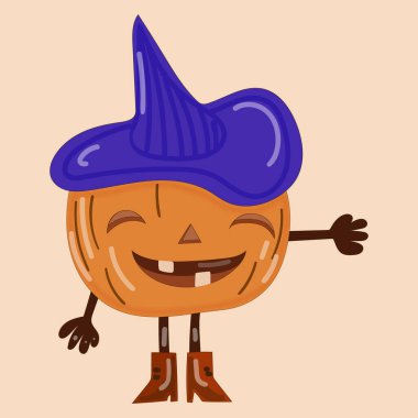 Mutlu Cadılar Bayramı Balkabağı vektör illüstrasyonları