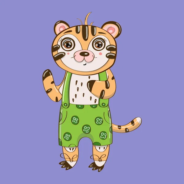 Gambar Harimau Kartun Yang Lucu - Stok Vektor