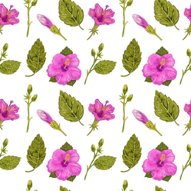 Çiçeklerle kusursuz desen. el çizimi resimleme.