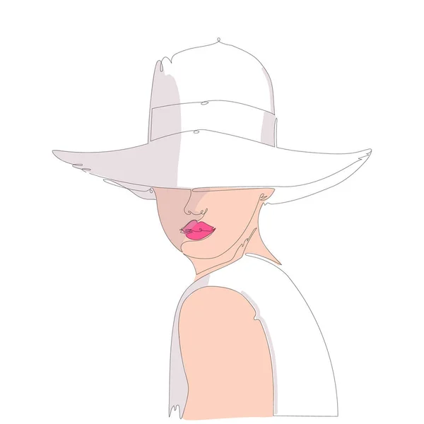 Femme Avec Chapeau Lunettes Soleil Dans Style Drapeau National Des — Image vectorielle