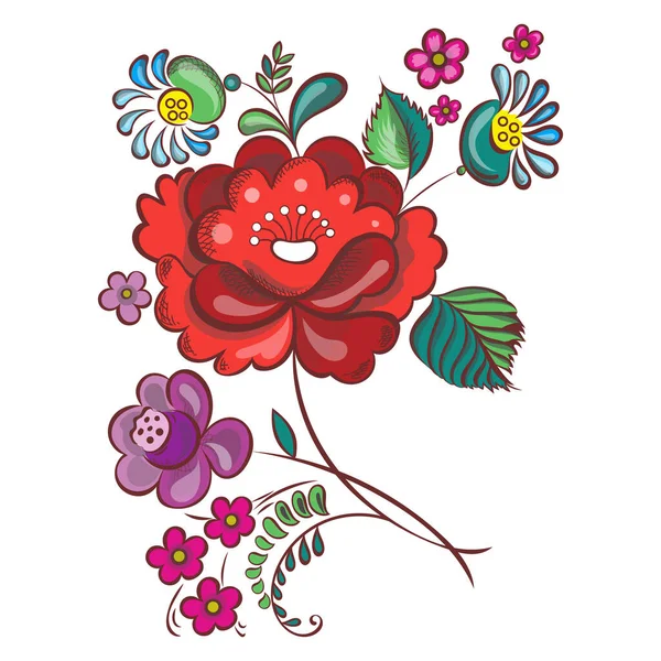 Ilustración Vectorial Ornamento Floral — Vector de stock