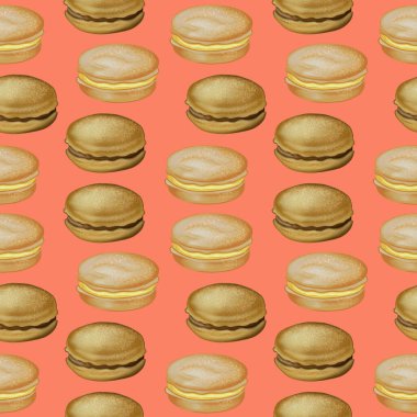 Beyaz arkaplanda renkli badem kurabiyeleri