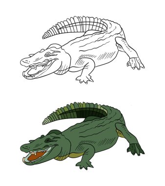 Şirin bir karikatür dinozorunun vektör çizimi