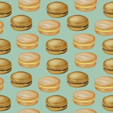 Beyaz arkaplanda renkli badem kurabiyeleri