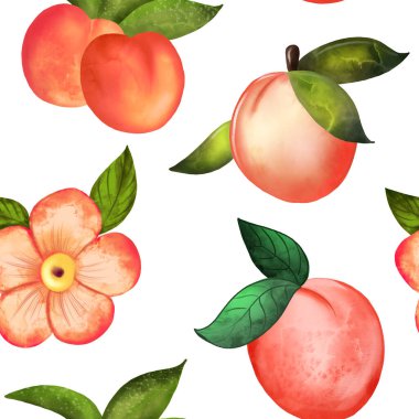 Suluboya kirazlı kusursuz desen. vektör illüstrasyonu