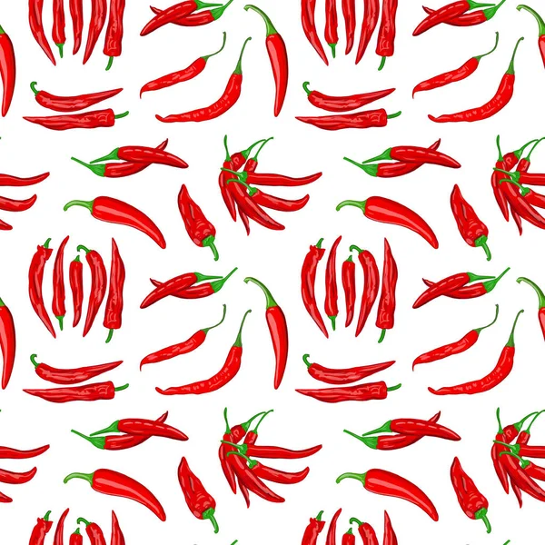 Κόκκινη Καυτερή Πιπεριά Τσίλι Χωρίς Ραφή Μοτίβο Εικονογράφηση Διανύσματος — Φωτογραφία Αρχείου