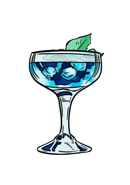 Cocktail Glass Ice Lemon — Stock Photo, Image