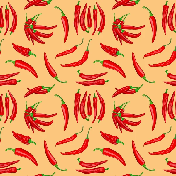 Χωρίς Ραφή Μοτίβο Κόκκινες Πιπεριές Τσίλι Εικονογράφηση Διανύσματος — Φωτογραφία Αρχείου