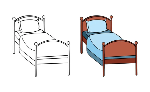 白い背景に2つの木製の椅子と枕のセット ベクターイラスト — ストック写真