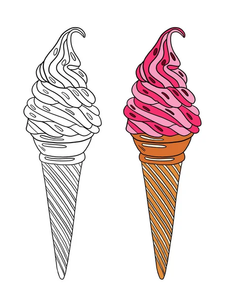 Ice Cream Illustration Vector White Background — Stock Photo, Image