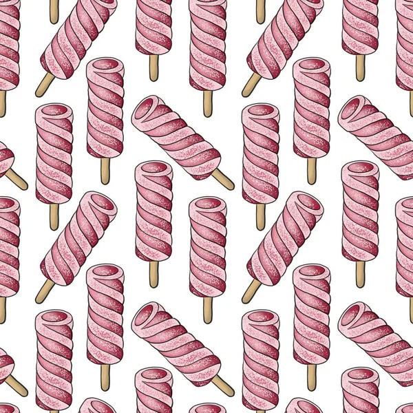 Helado Patrón Sin Costura Ilustración Vectorial — Foto de Stock