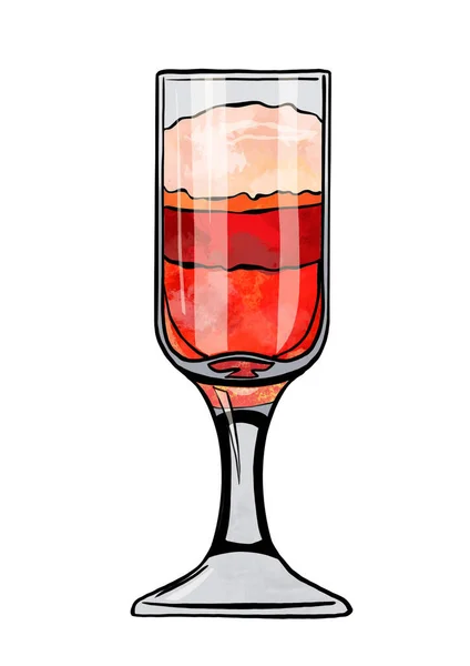 Verre Vin Glace Illustration Vectorielle — Photo