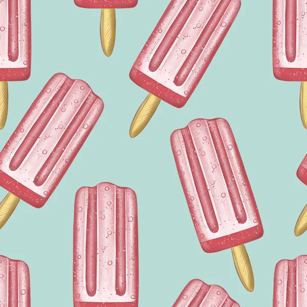 アイスクリームとのシームレスなパターン ベクターイラスト — ストック写真