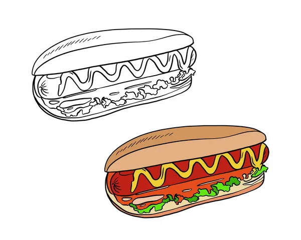 Vectorillustratie Van Hamburger Sandwich Icoon Set Van Fast Food Drank — Stockfoto