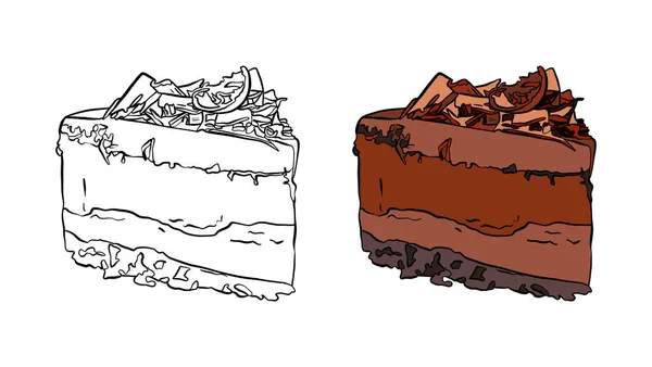 Шоколадний Торт Вершками Морозивом Векторні Ілюстрації — стокове фото