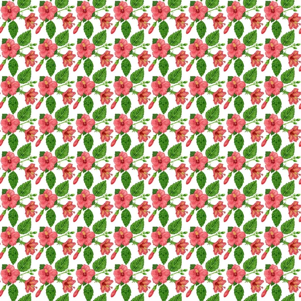 Raster Illustration Nahtloses Muster Mit Blumen — Stockfoto