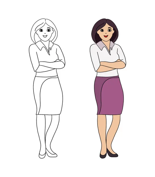 Vector Illustratie Van Het Bedrijfsleven Vrouw Cartoon — Stockfoto