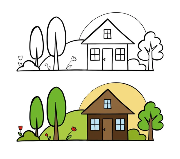 Vector Illustration Cartoon House Icon — Stock Photo, Image