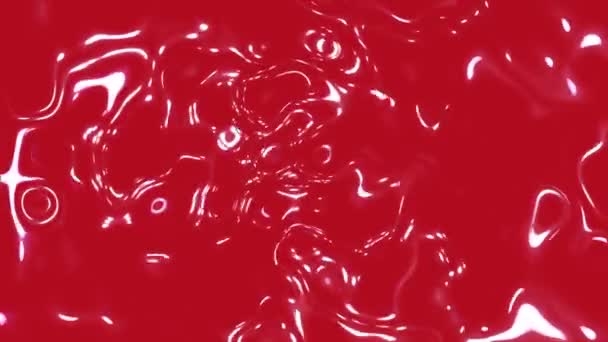 Animatie achtergrond met bewegende golven van rode en roze gloed met glans. — Stockvideo