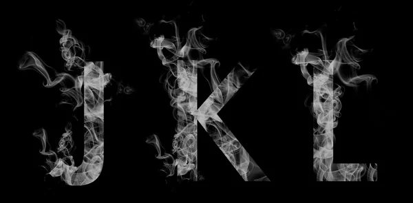 Font smoke. Letters J K L — Stock Photo, Image