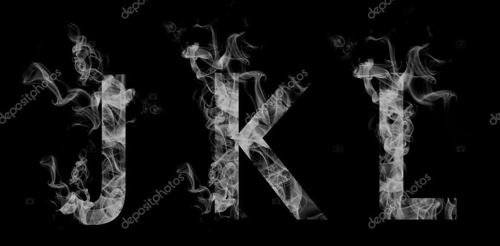 Font smoke. Letters J K L