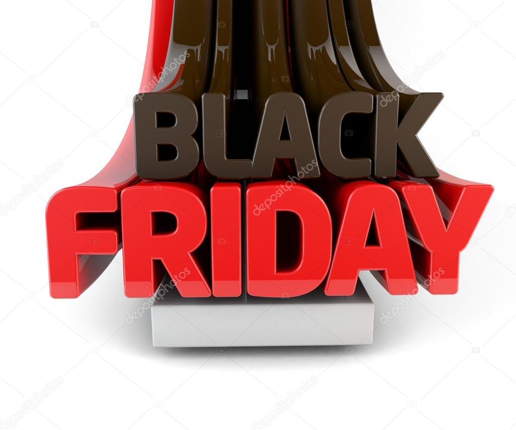3D template Black Friday on the white background