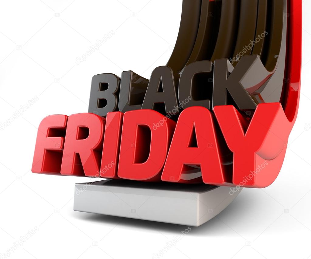 3D template Black Friday on the white background