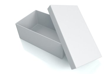 Beyaz izole açık ayakkabı kutusu beyaz