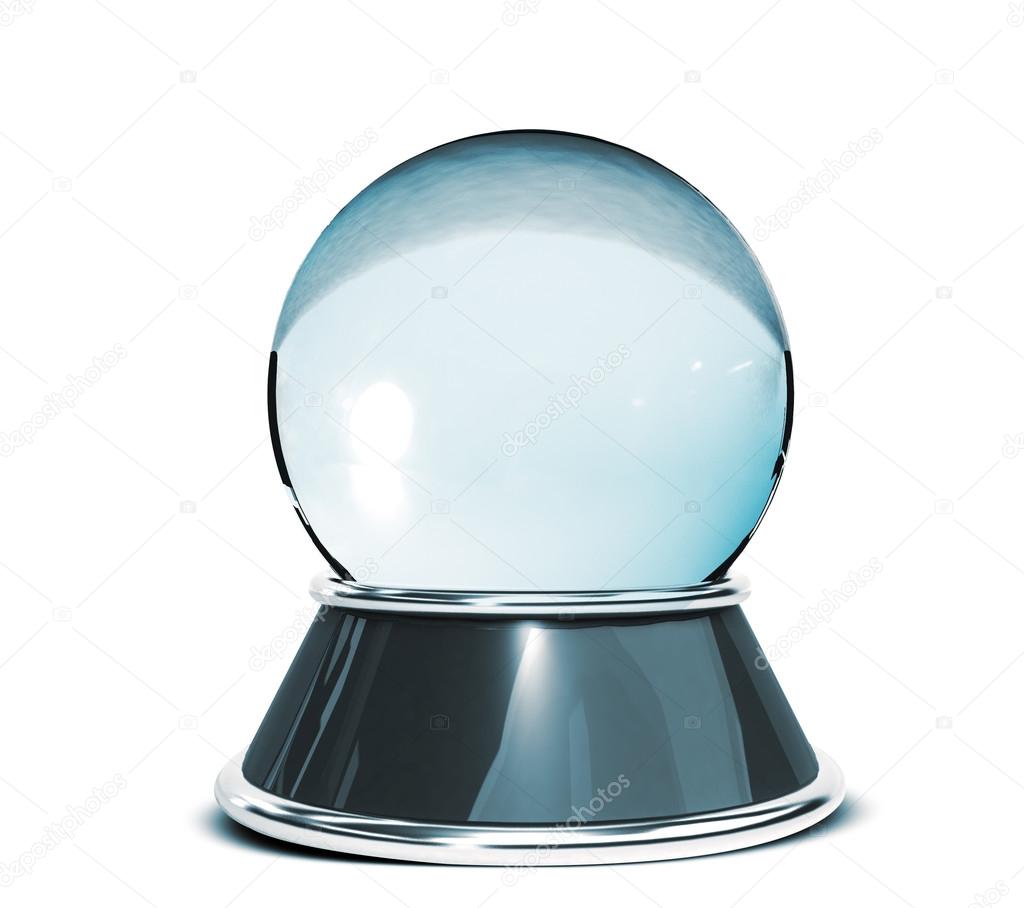 Crystal ball isolated over white background - Template for designers