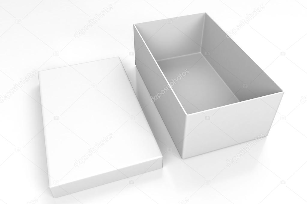 Download White open shoe box isolated on white — Stock Photo ...