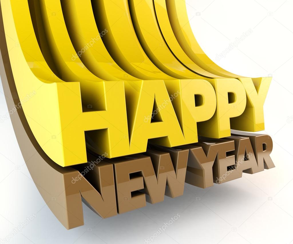 Happy new year text 3d. Template for designers, path save