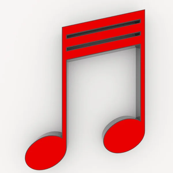 Müzik Not 3d. Beyaz arka plan üzerinde izole simgesi