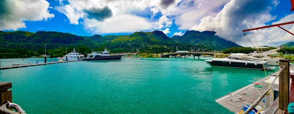 Molo Sull Isola Eden Seychelles — Foto Stock