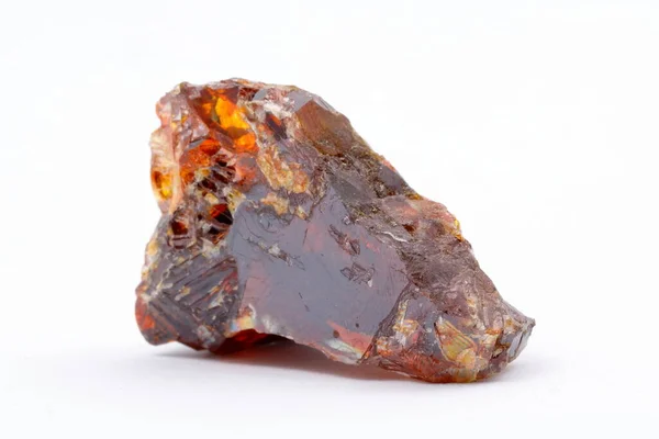 Sphalerite Mineral Med Vit Bakgrund Brun Kristall Blände Den Viktigaste — Stockfoto