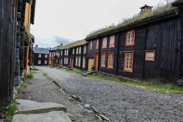 Oude Houten Huizen Van Roros Noorwegen — Stockfoto