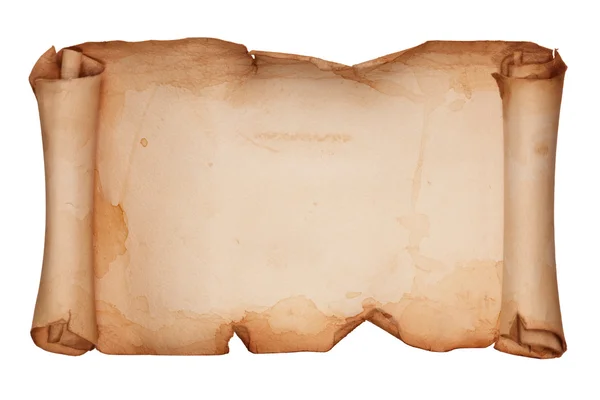Винтажная бумага свиток изолирован на белом — стоковое фото