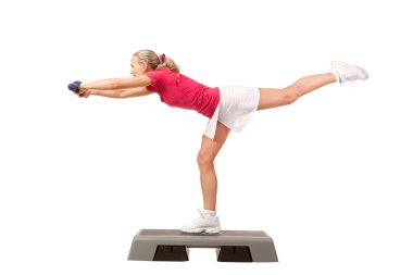 Spor serisi: Step Aerobik Dumbbells ile
