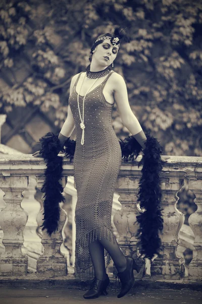 Retro kadın 1920'lerde-1930'larda — Stok fotoğraf