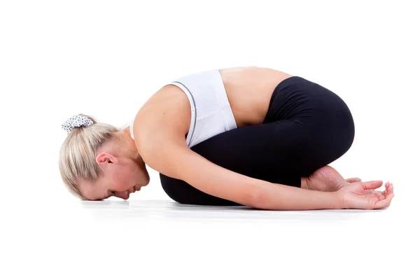 Sport Series: yoga . Childs Pose — Stock Image Sport Series: yoga . Childs Pose Stock Picture