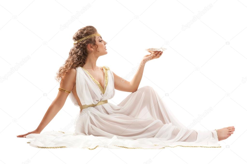 Series: Classical Greek Goddess in Tunic Holding Bowl