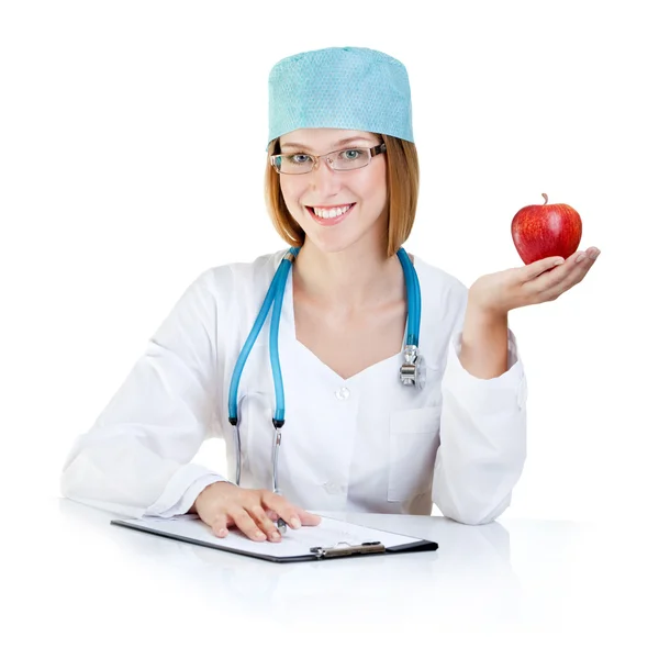 Apple a day keeps the doctor away — Stock Photo, Image