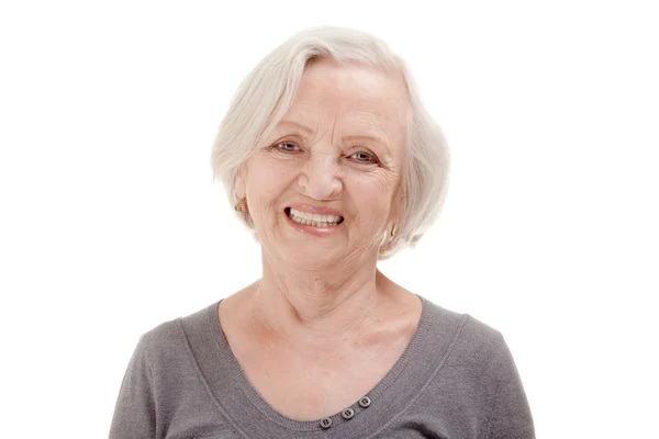 Retrato de mulher idosa feliz — Fotografia de Stock