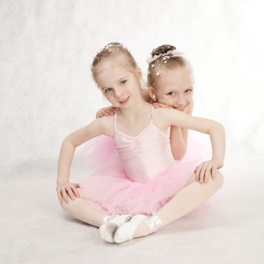 Two little ballet-dancers in the tutu clipart