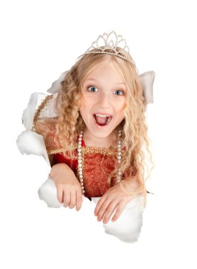 Güzel prenses gazeteden seyir çığlık