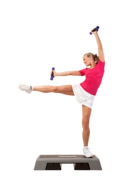 Spor serisi: Step Aerobik Dumbbells ile