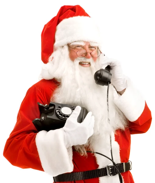 Santa beszél a telefonon — Stock Fotó