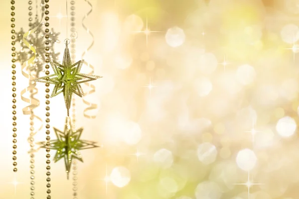 Decoración de Navidad en oro desenfocado luces fondo — Foto de Stock