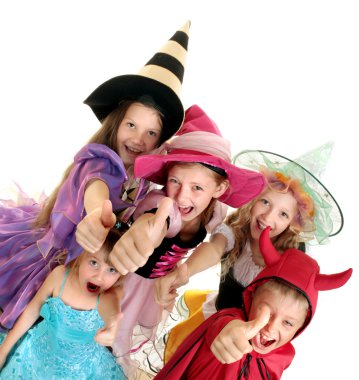 Halloween Children with Thumbs Up clipart